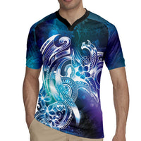 Aloha Hawaii Turtle Rugby Jersey Teal Purple Ribbon LT7 - Polynesian Pride