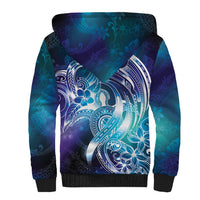 Aloha Hawaii Turtle Sherpa Hoodie Teal Purple Ribbon LT7 - Polynesian Pride