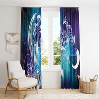 Aloha Hawaii Turtle Window Curtain Teal Purple Ribbon - Polynesian Pride