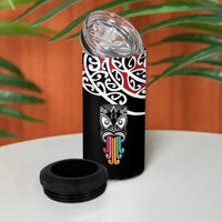 Kia Kaha Te Reo Maori 4 in 1 Can Cooler Tumbler 50 Years Mo Ake Tonu Te Reo - Polynesian Pride