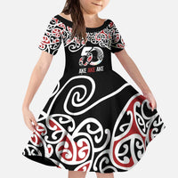 Kia Kaha Te Reo Maori Kid Short Sleeve Dress 50 Years Mo Ake Tonu Te Reo - Polynesian Pride
