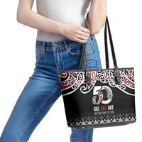 Kia Kaha Te Reo Maori Leather Tote Bag 50 Years Mo Ake Tonu Te Reo - Polynesian Pride