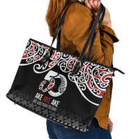 Kia Kaha Te Reo Maori Leather Tote Bag 50 Years Mo Ake Tonu Te Reo - Polynesian Pride