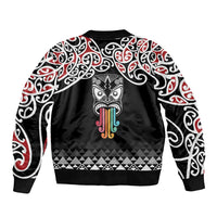 Kia Kaha Te Reo Maori Sleeve Zip Bomber Jacket 50 Years Mo Ake Tonu Te Reo - Polynesian Pride