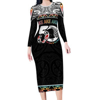 50 Years Kia Kaha Te Reo Maori Family Matching Long Sleeve Bodycon Dress and Hawaiian Shirt Ake Ake Ake! - Polynesian Pride
