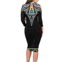 50 Years Kia Kaha Te Reo Maori Family Matching Long Sleeve Bodycon Dress and Hawaiian Shirt Ake Ake Ake! - Polynesian Pride