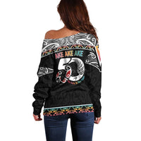 50 Years Kia Kaha Te Reo Maori Off Shoulder Sweater Ake Ake Ake! - Polynesian Pride