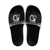 50 Years Kia Kaha Te Reo Maori Slide Sandals Ake Ake Ake! - Polynesian Pride