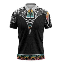 50 Years Kia Kaha Te Reo Maori Zipper Polo Shirt Ake Ake Ake! - Polynesian Pride