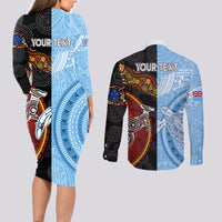 personalised-fiji-and-australia-couples-matching-long-sleeve-bodycon-dress-and-long-sleeve-button-shirts-masi-patterns-mix-aboriginal-art
