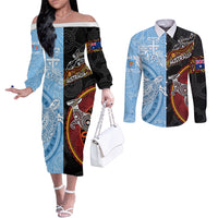 personalised-fiji-and-australia-couples-matching-off-the-shoulder-long-sleeve-dress-and-long-sleeve-button-shirts-masi-patterns-mix-aboriginal-art