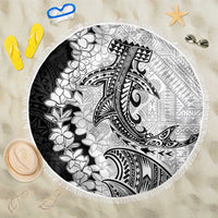Polynesian Plumeria Lei Beach Blanket with Hammerhead Shark LT7 One Size 150cm Black - Polynesian Pride