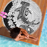 Polynesian Plumeria Lei Beach Blanket with Hammerhead Shark LT7 - Polynesian Pride