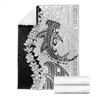 Polynesian Plumeria Lei Blanket with Hammerhead Shark LT7 - Polynesian Pride