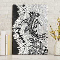 Polynesian Plumeria Lei Canvas Wall Art with Hammerhead Shark LT7 Without Frame Black - Polynesian Pride