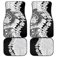 Polynesian Plumeria Lei Car Mats with Hammerhead Shark