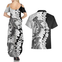 Polynesian Plumeria Lei Couples Matching Summer Maxi Dress and Hawaiian Shirt with Hammerhead Shark LT7 - Polynesian Pride