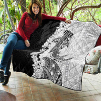 Polynesian Plumeria Lei Quilt with Hammerhead Shark