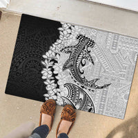Polynesian Plumeria Lei Rubber Doormat with Hammerhead Shark LT7 - Polynesian Pride