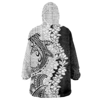 Polynesian Plumeria Lei Wearable Blanket Hoodie with Hammerhead Shark LT7 - Polynesian Pride