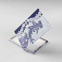 Polynesian Navy Blue Plumeria Lei Canvas Wall Art with Hammerhead Shark LT7 With Frame Navy Blue - Polynesian Pride