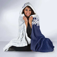 Polynesian Navy Blue Plumeria Lei Hooded Blanket with Hammerhead Shark LT7 - Polynesian Pride