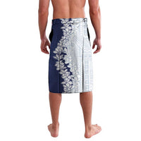 Polynesian Navy Blue Plumeria Lei Lavalava with Hammerhead Shark LT7 - Polynesian Pride