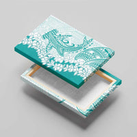 Polynesian Teal Plumeria Lei Canvas Wall Art with Hammerhead Shark LT7 - Polynesian Pride