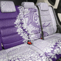 Polynesian Purple Plumeria Lei Back Car Seat Cover with Hammerhead Shark
