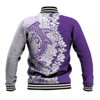 Polynesian Purple Plumeria Lei Baseball Jacket with Hammerhead Shark LT7 - Polynesian Pride