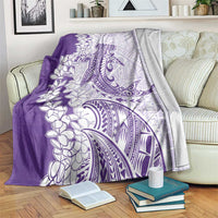 Polynesian Purple Plumeria Lei Blanket with Hammerhead Shark LT7 Purple - Polynesian Pride