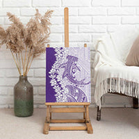 Polynesian Purple Plumeria Lei Canvas Wall Art with Hammerhead Shark LT7 - Polynesian Pride
