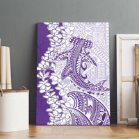 Polynesian Purple Plumeria Lei Canvas Wall Art with Hammerhead Shark LT7 - Polynesian Pride