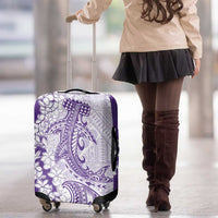 Polynesian Purple Plumeria Lei Luggage Cover with Hammerhead Shark LT7 - Polynesian Pride