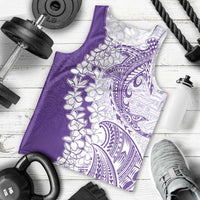 Polynesian Purple Plumeria Lei Men Tank Top with Hammerhead Shark LT7 - Polynesian Pride