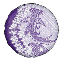 Polynesian Purple Plumeria Lei Spare Tire Cover with Hammerhead Shark LT7 - Polynesian Pride