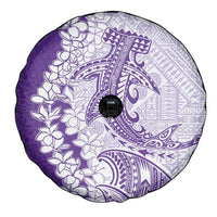 Polynesian Purple Plumeria Lei Spare Tire Cover with Hammerhead Shark LT7 - Polynesian Pride