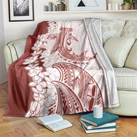 Polynesian Crimson Plumeria Lei Blanket with Hammerhead Shark LT7 Red - Polynesian Pride