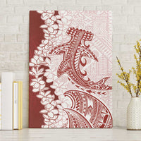 Polynesian Crimson Plumeria Lei Canvas Wall Art with Hammerhead Shark LT7 Without Frame Red - Polynesian Pride