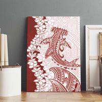 Polynesian Crimson Plumeria Lei Canvas Wall Art with Hammerhead Shark LT7 - Polynesian Pride