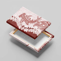 Polynesian Crimson Plumeria Lei Canvas Wall Art with Hammerhead Shark LT7 - Polynesian Pride