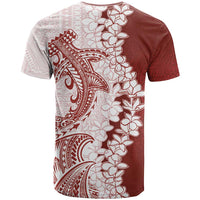 Polynesian Crimson Plumeria Lei T Shirt with Hammerhead Shark LT7 - Polynesian Pride