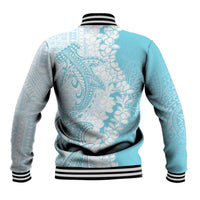 Polynesian Turquoise Plumeria Lei Baseball Jacket with Hammerhead Shark LT7 - Polynesian Pride