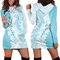 Polynesian Turquoise Plumeria Lei Hoodie Dress with Hammerhead Shark LT7 - Polynesian Pride