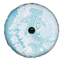 Polynesian Turquoise Plumeria Lei Spare Tire Cover with Hammerhead Shark LT7 - Polynesian Pride