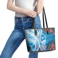 Hafa Adai Guam Leather Tote Bag Crystal Waves