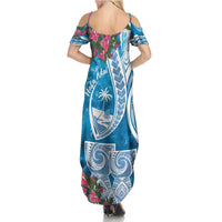 Hafa Adai Guam Summer Maxi Dress Crystal Waves LT7 - Polynesian Pride