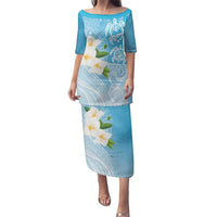 Personalized Guam Chamorro Family Matching Puletasi and Hawaiian Shirt Turtles and Guasali Flowers