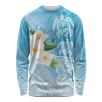 Personalized Guam Chamorro Long Sleeve Shirt Turtles and Guasali Flowers