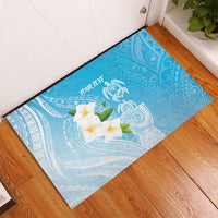 Personalized Guam Chamorro Rubber Doormat Turtles and Guasali Flowers